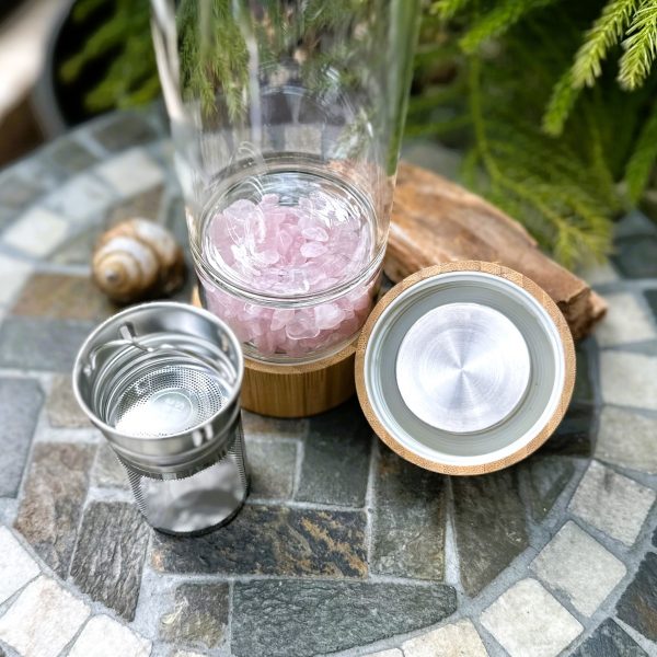 Glass Water Bottle Tea Infuser for Crystals and Stones - Image 2
