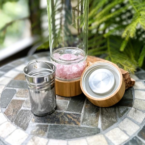 Glass Water Bottle Tea Infuser for Crystals and Stones - Image 4